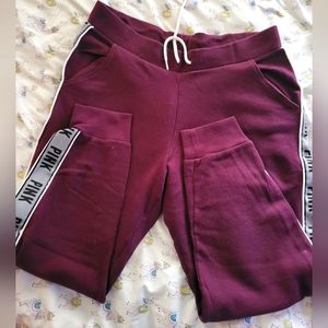Vs pink jogger sweatpants, size large.